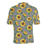 sunflowers ribbon background Men's All Over Print Polo Shirt