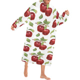 Red apples pattern Blanket Robe with Sleeves