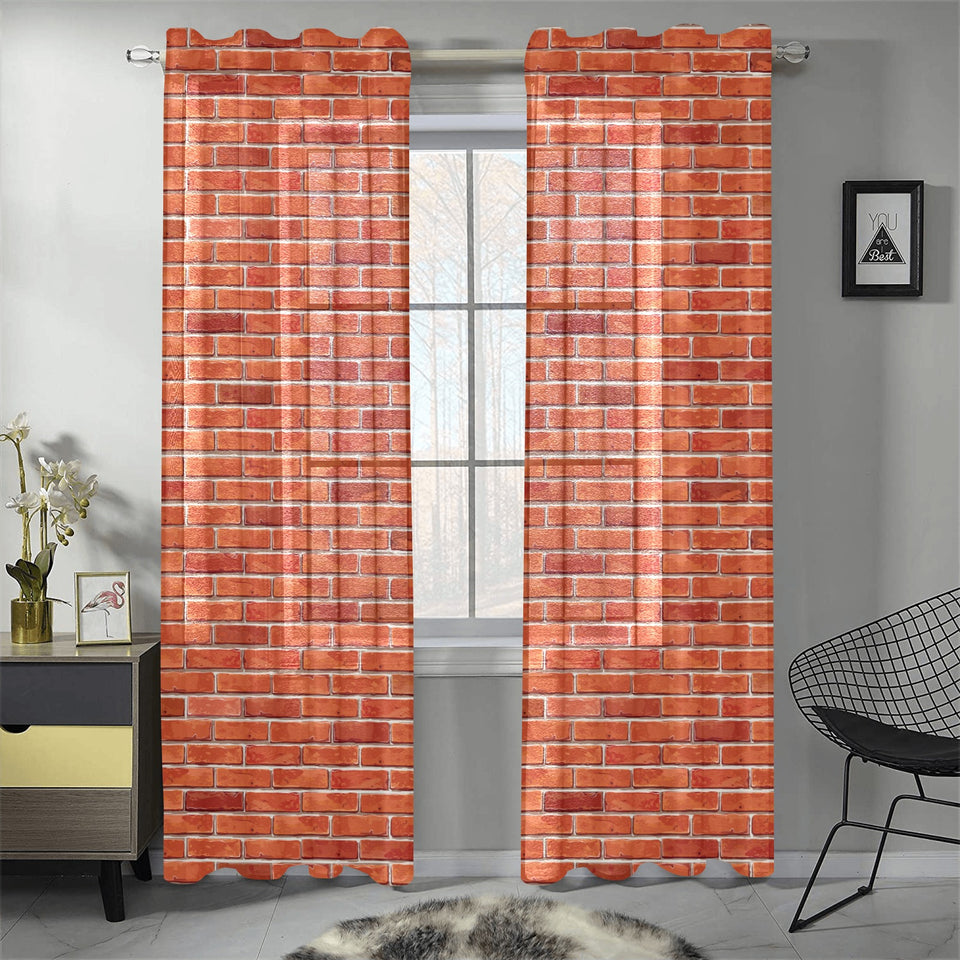 Brick Printed Pattern Print Design 03 Gauze Curtain