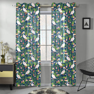 Pelican Pattern Print Design 05 Gauze Curtain
