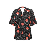 fox sleeping fox pattern Women's All Over Print Hawaiian Shirt