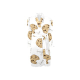 Sketch style cookie pattern Men's Long Sleeve Belted Night Robe