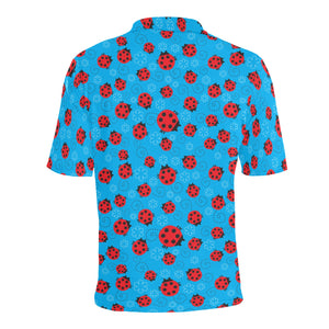 Ladybug Pattern Print Design 02 Men's All Over Print Polo Shirt