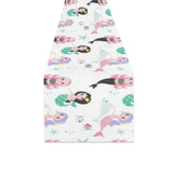 cute mermaid dolphin fish starfish pattern Table Runner