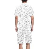 Potato Chips Pattern Print Design 04 Men's V-Neck Short Pajama Set