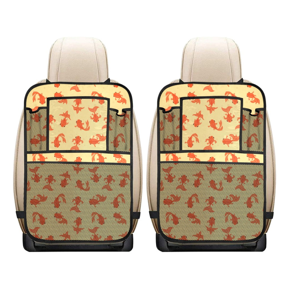 Goldfish Pattern Print Design 02 Car Seat Back Organizer