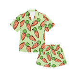 Carrot Pattern Print Design 05 Kids' Boys' Girls' V-Neck Short Pajama Set