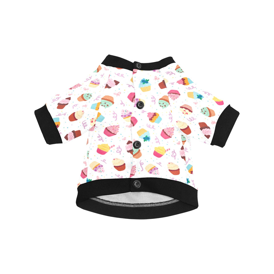 Cake cupcake design pattern All Over Print Pet Dog Round Neck Fuzzy Shirt