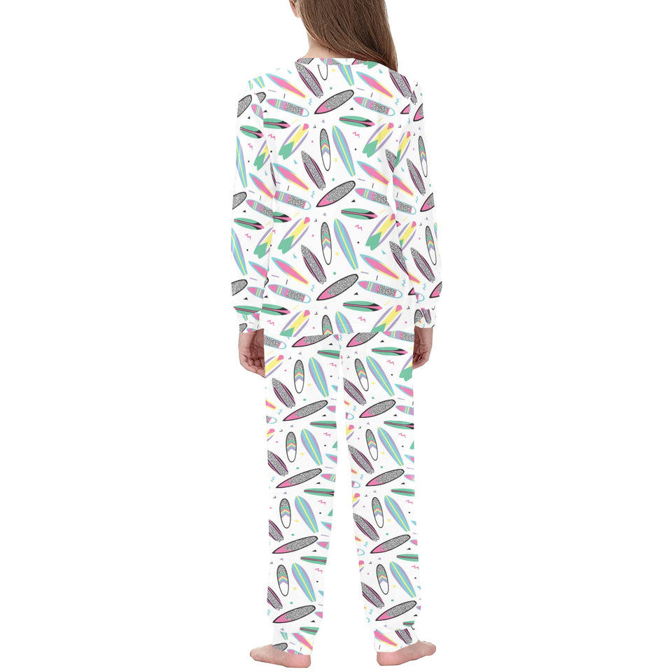 Surfboard Pattern Print Design 04 Kids' Boys' Girls' All Over Print Pajama Set