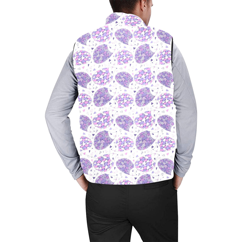 Hedgehog Pattern Print Design 05 Men's Padded Vest