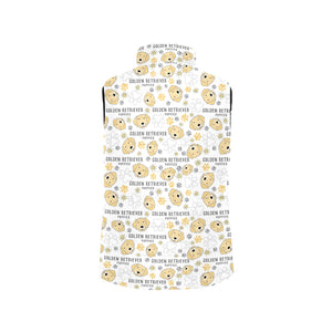 Golden Retriever Pattern Print Design 04 Women's Padded Vest