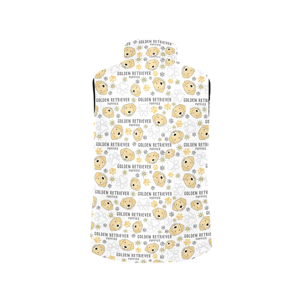 Golden Retriever Pattern Print Design 04 Women's Padded Vest