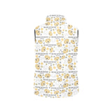 Golden Retriever Pattern Print Design 04 Women's Padded Vest