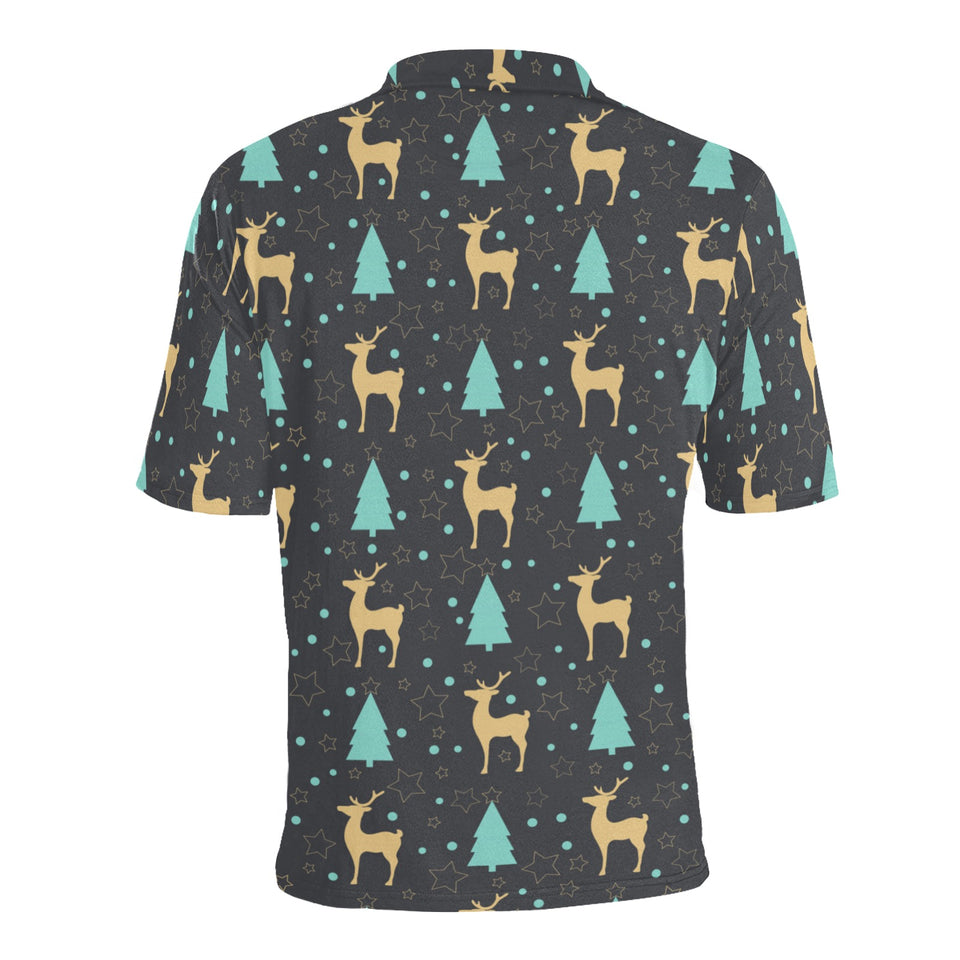 Deers star tree pattern Men's All Over Print Polo Shirt