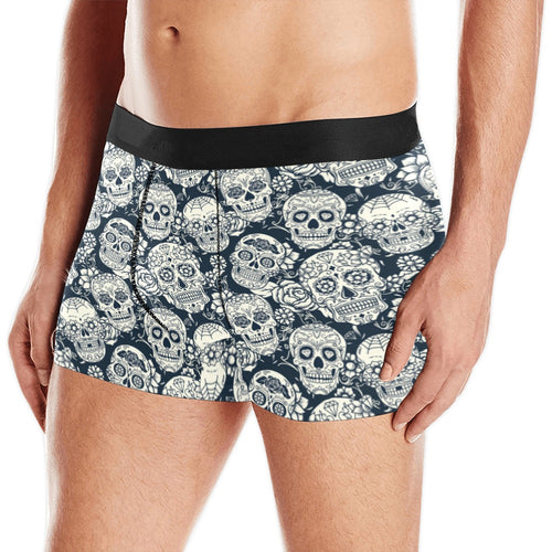 Sugar skull black white pattern Men's All Over Print Boxer Briefs Men's Underwear