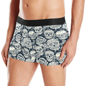Sugar skull black white pattern Men's All Over Print Boxer Briefs Men's Underwear
