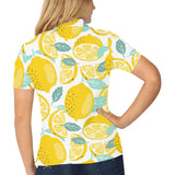 lemon design pattern Women's All Over Print Polo Shirt