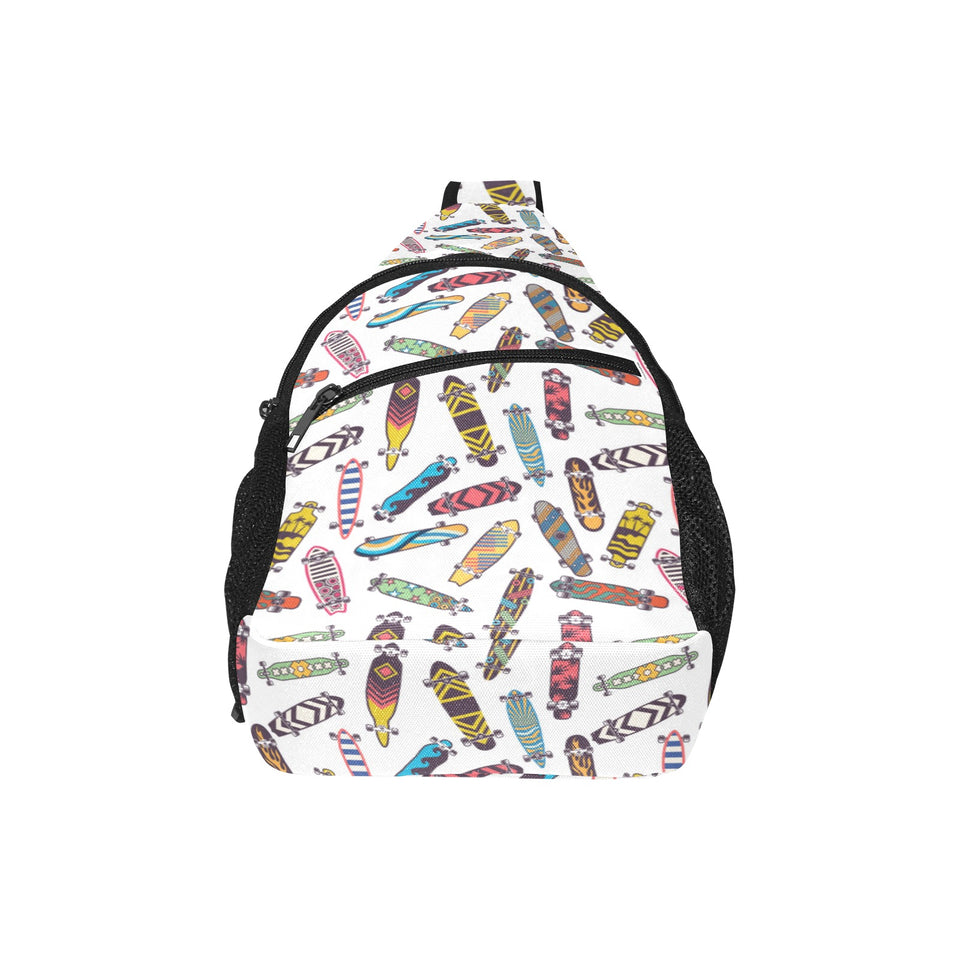 Skate Board Pattern Print Design 05 All Over Print Chest Bag