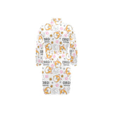 Corgi Dog Pattern Men's Long Sleeve Belted Night Robe