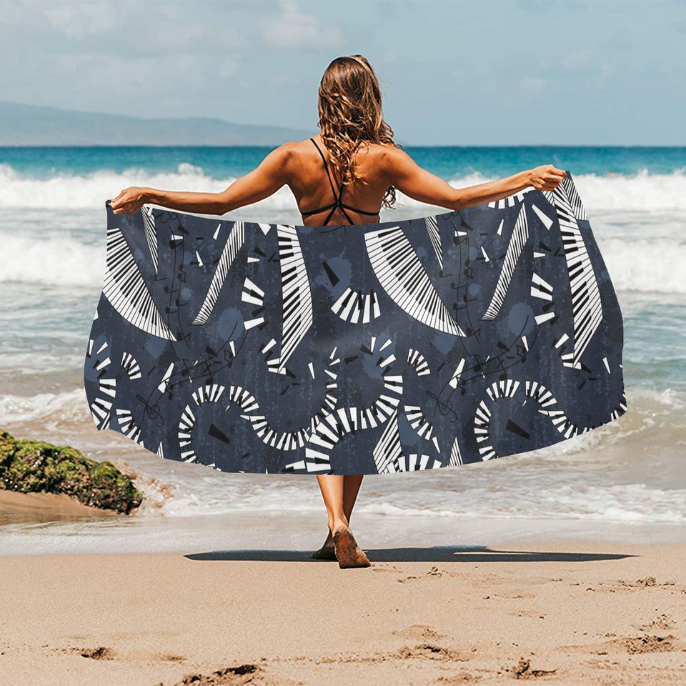 Piano Pattern Print Design 02 Beach Towel