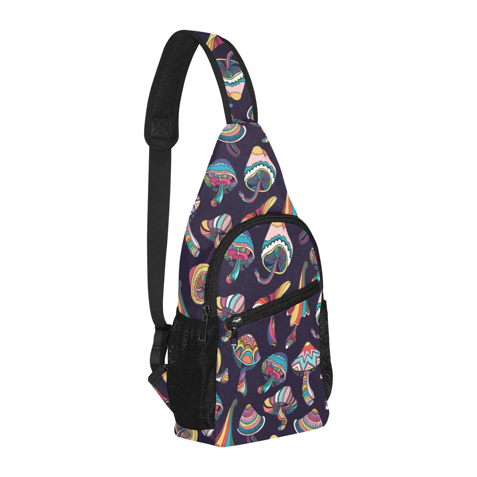 Colorful mushroom pattern All Over Print Chest Bag