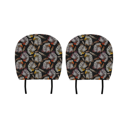 Eagle Pattern Print Design 05 Car Headrest Cover