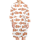 Clown Fish Pattern Print Design 05 Men's Long Sleeve Belted Night Robe