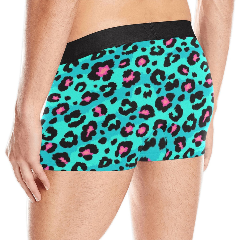 Green leopard skin print pattern Men's All Over Print Boxer Briefs Men's Underwear