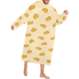 Cheese pattern Blanket Robe with Sleeves