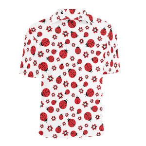 Ladybug Pattern Print Design 04 Men's All Over Print Polo Shirt