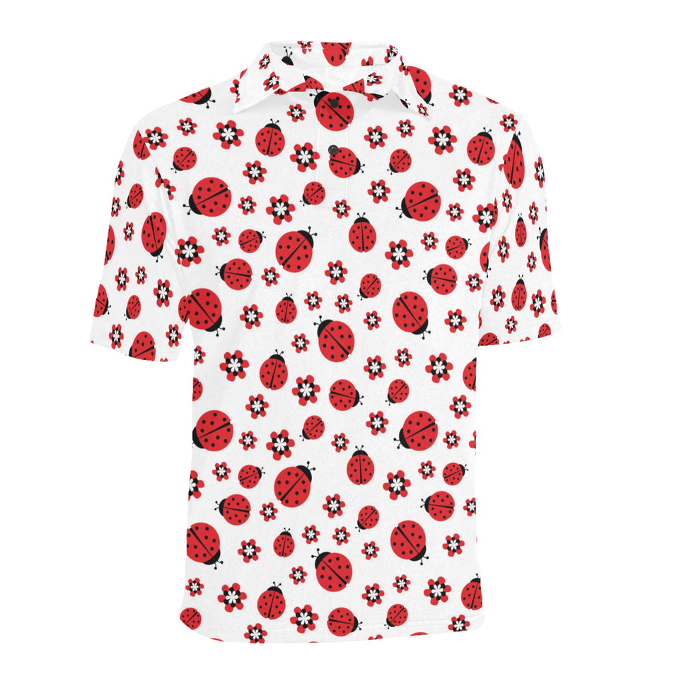Ladybug Pattern Print Design 04 Men's All Over Print Polo Shirt