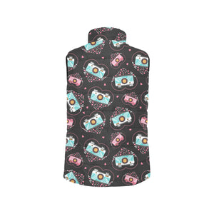 Camera Pattern Print Design 04 Men's Padded Vest
