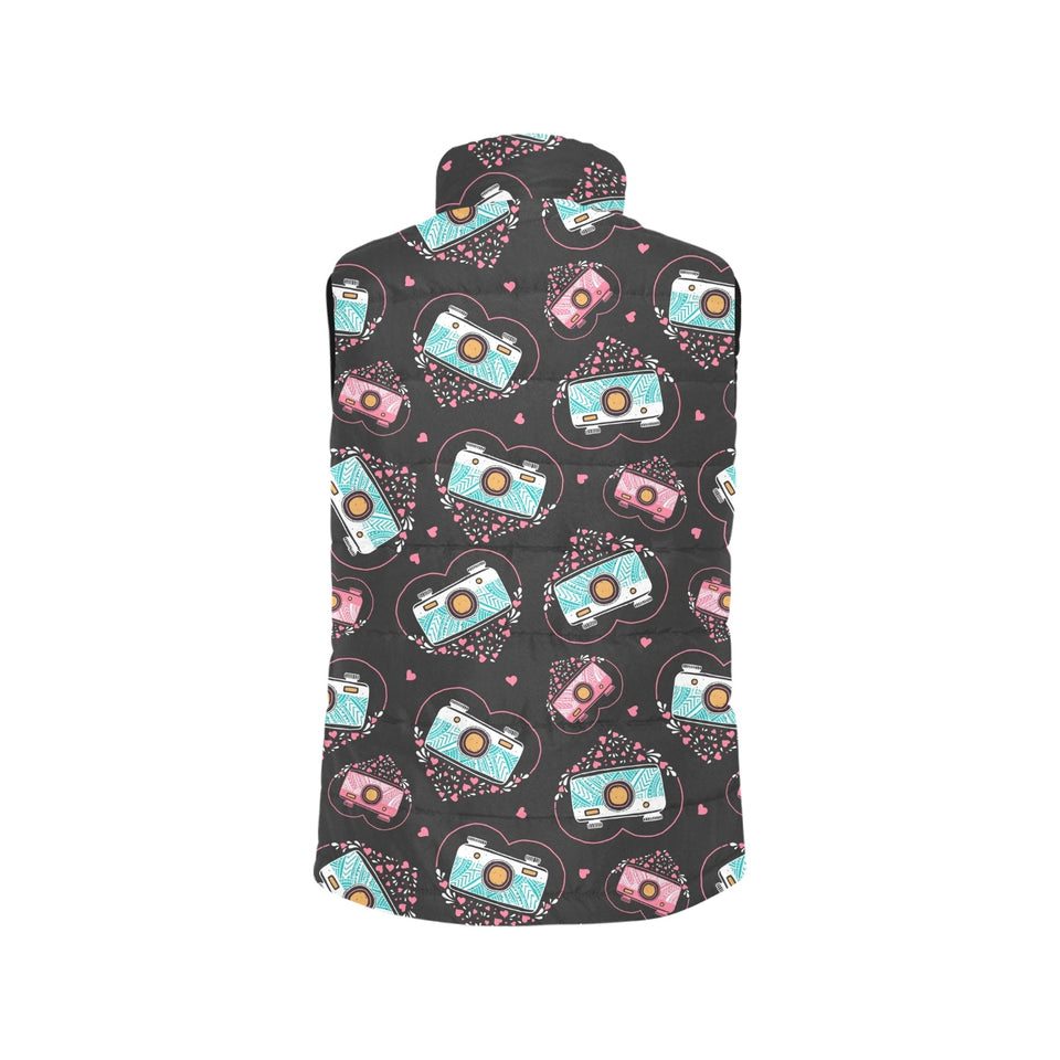 Camera Pattern Print Design 04 Men's Padded Vest