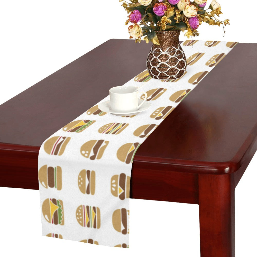 Hamburger Pattern Print Design 02 Table Runner