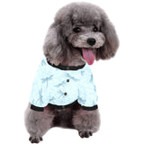 Dragonfly pattern blue background All Over Print Pet Dog Round Neck Fuzzy Shirt