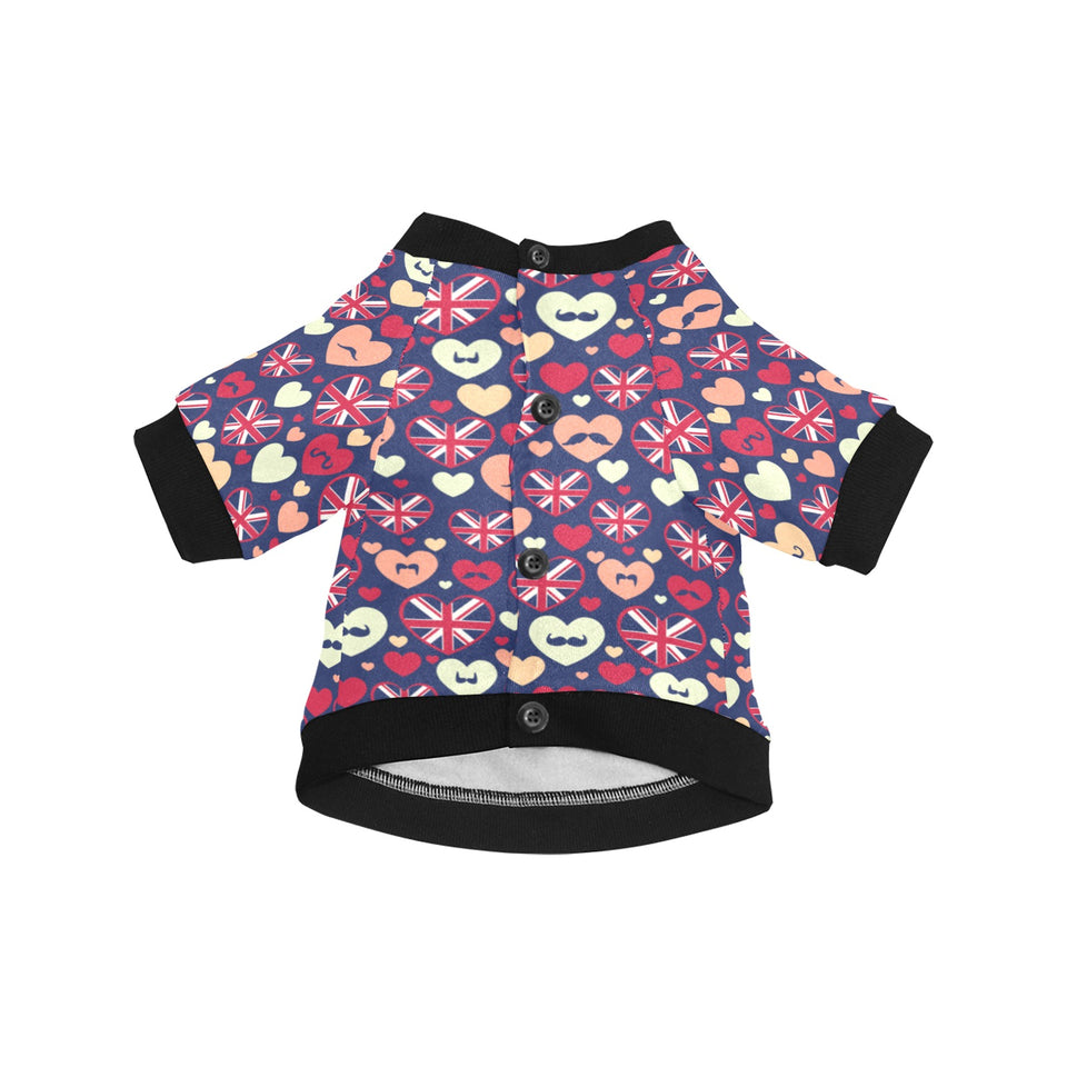 British Pattern Print Design 02 All Over Print Pet Dog Round Neck Fuzzy Shirt