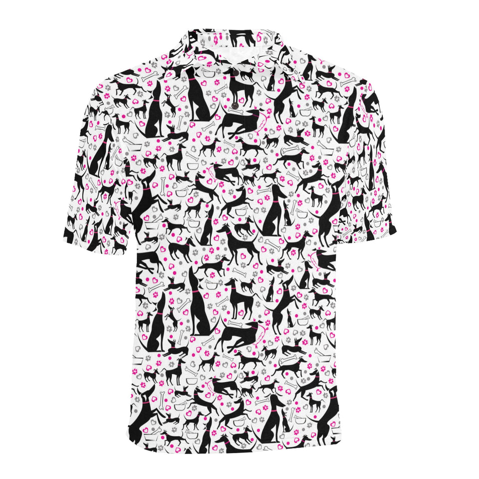 Greyhound Pattern Print Design 02 Men's All Over Print Polo Shirt
