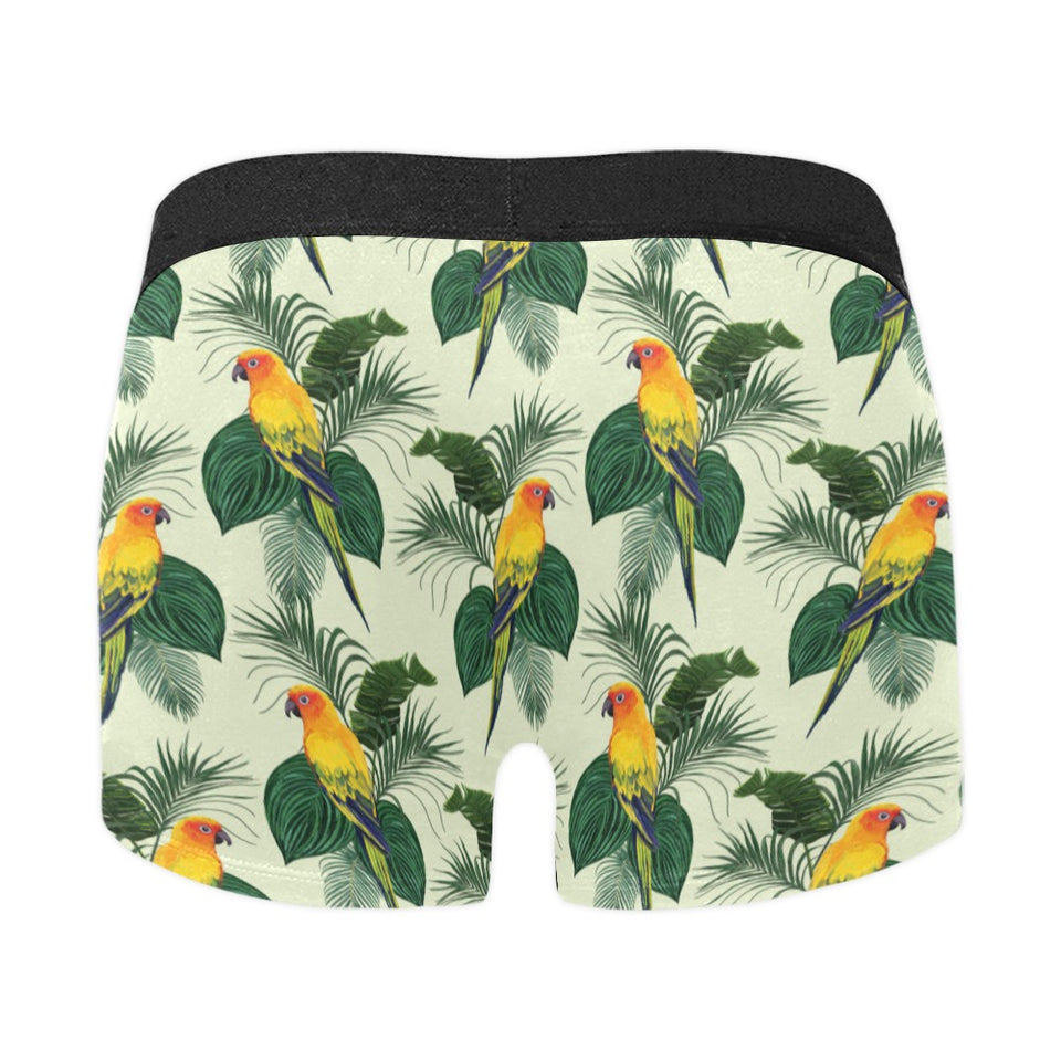 Beautiful parrot palm leaves pattern Men's All Over Print Boxer Briefs Men's Underwear