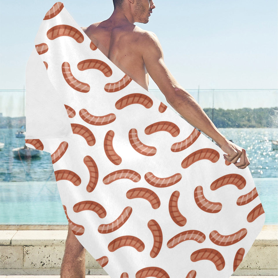 Sausage Pattern Print Design 04 Beach Towel