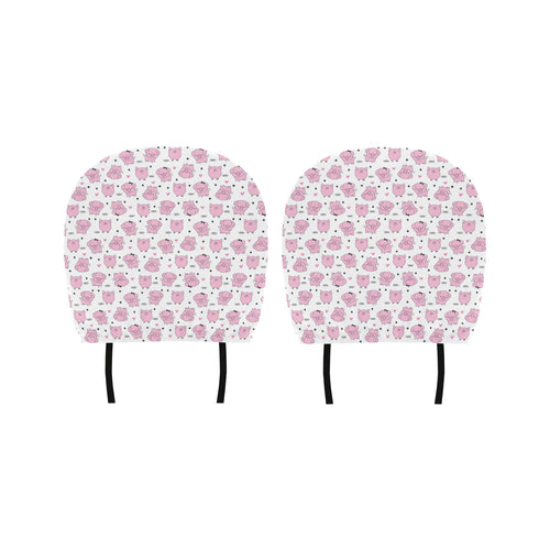 Pig Pattern Print Design 03 Car Headrest Cover