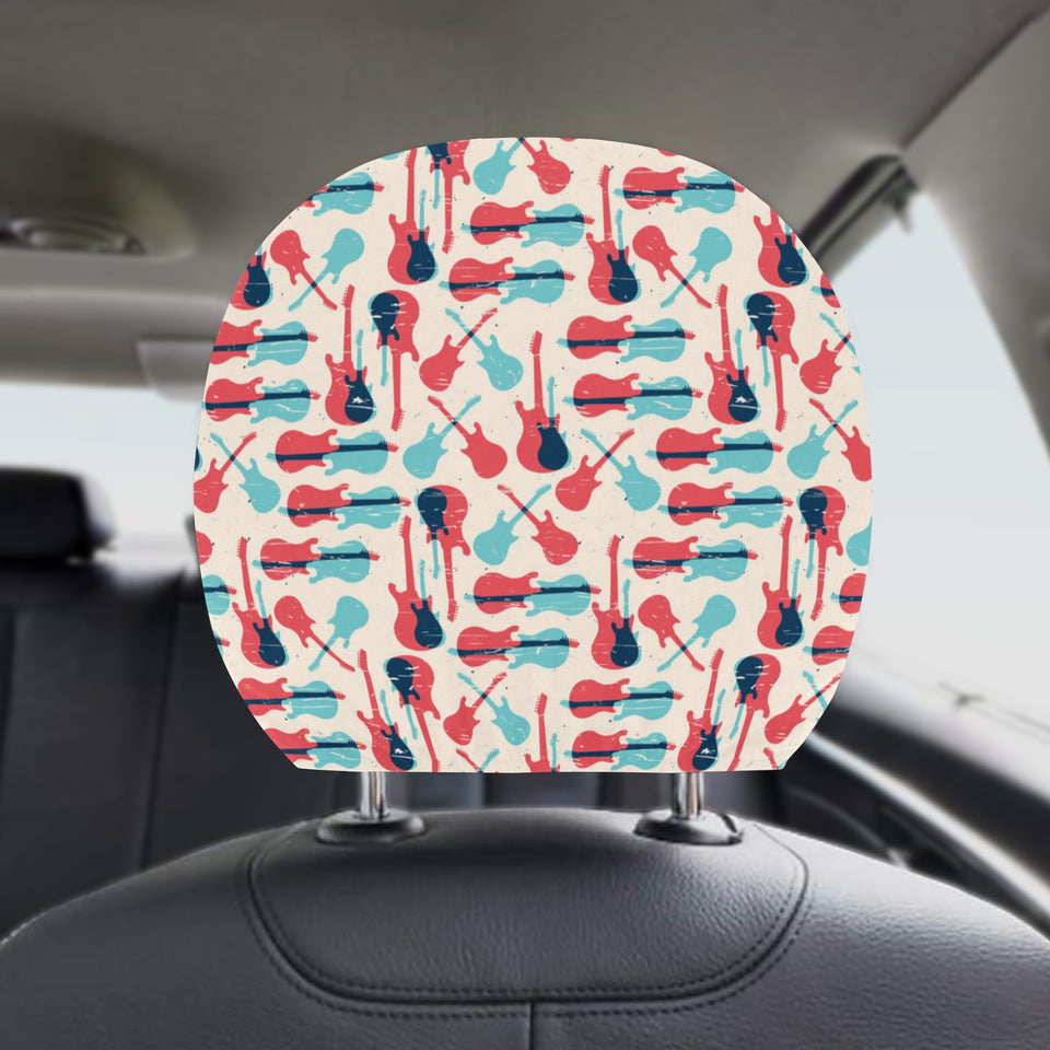 Red Blue guitar pattern Car Headrest Cover