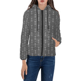 Engine Piston Black Background Pattern Design 02 Women's Padded Hooded Jacket