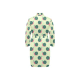 Snail Pattern Print Design 04 Men's Long Sleeve Belted Night Robe