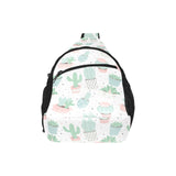 Pastel color cactus pattern All Over Print Chest Bag
