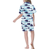 polar bear winter snow pattern Kids' Boys' Girls' V-Neck Short Pajama Set