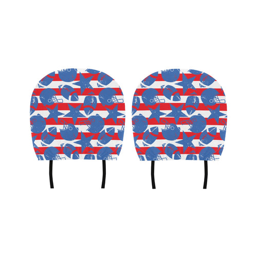 American football ball star stripes pattern Car Headrest Cover
