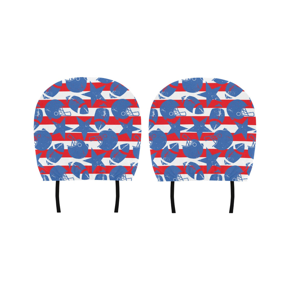American football ball star stripes pattern Car Headrest Cover