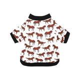 Horses running pattern background All Over Print Pet Dog Round Neck Fuzzy Shirt