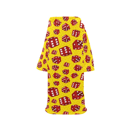 Dice Pattern Print Design 04 Blanket Robe with Sleeves