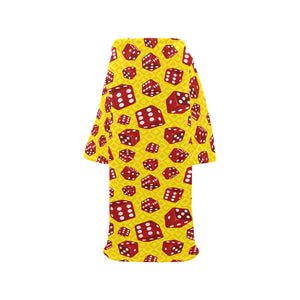 Dice Pattern Print Design 04 Blanket Robe with Sleeves